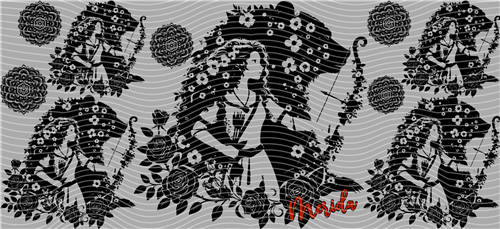 16oz black and white-B 71